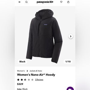 Patagonia Women’s Nano Air Hoody Black Size Small